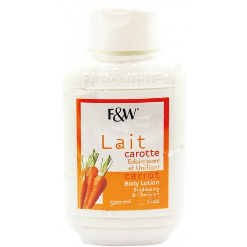 lait éclaircissant et hydratant carotte - fair & white - 500ml cosmetic
