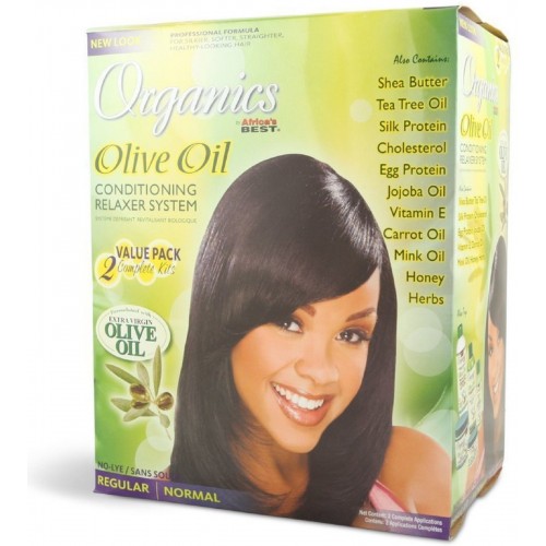 kit défrisage regular - 2 kits complets - africa's best olive oil cosmétiques